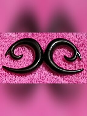 Black Spiral Gauge Earrings - Women Accessories